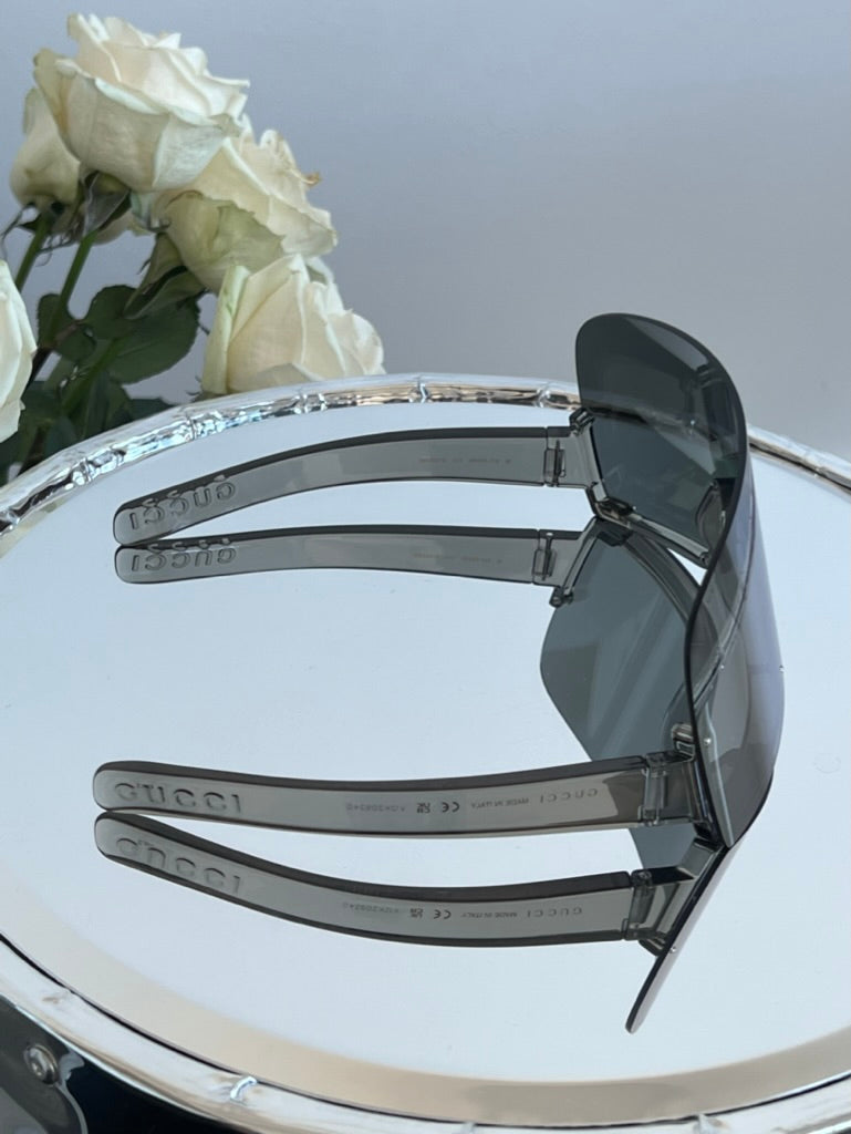 Gucci GG1631S Silver Mirror Shield Sunglasses