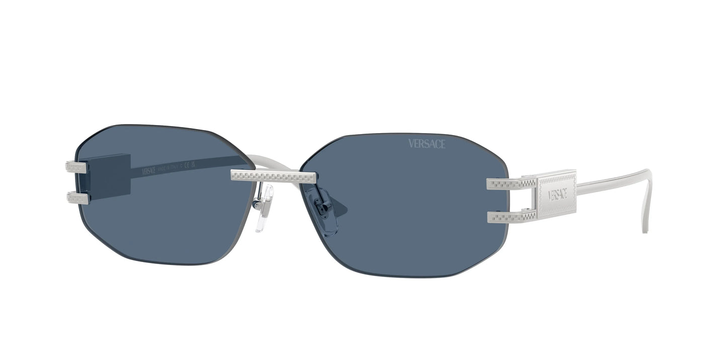Versace VE2274 Rimless Sunglasses in Silver Blue
