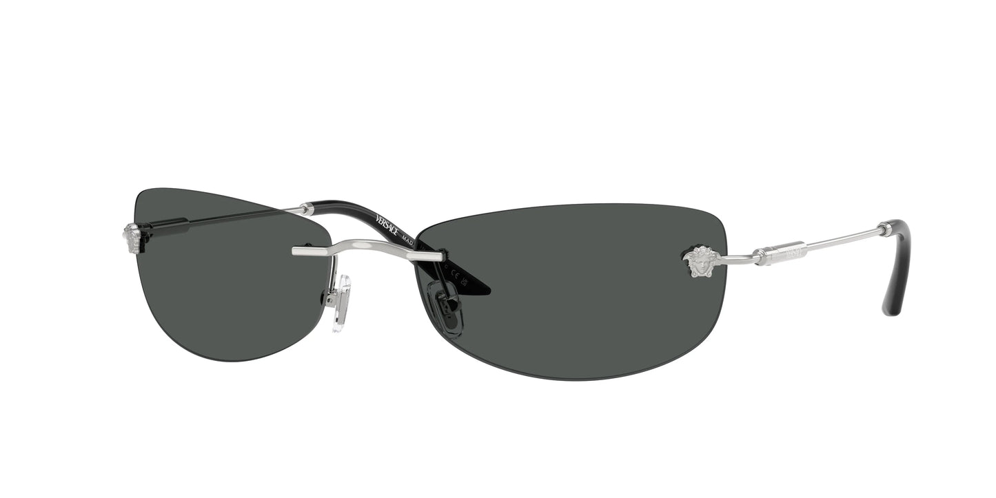 Versace VE2279 Rimless Sunglasses in Silver Grey