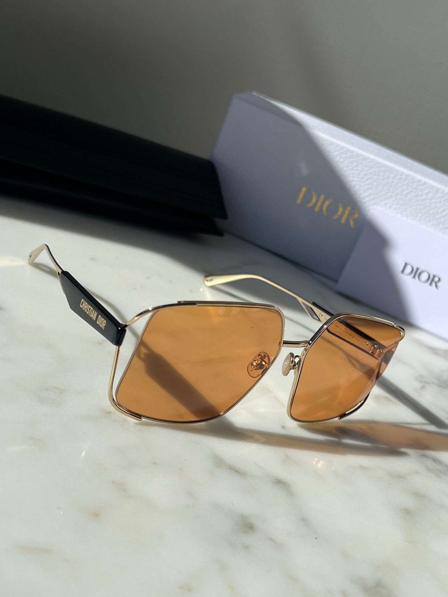 Dior ArchiDior Oversized Sunglasses in Gold Orange