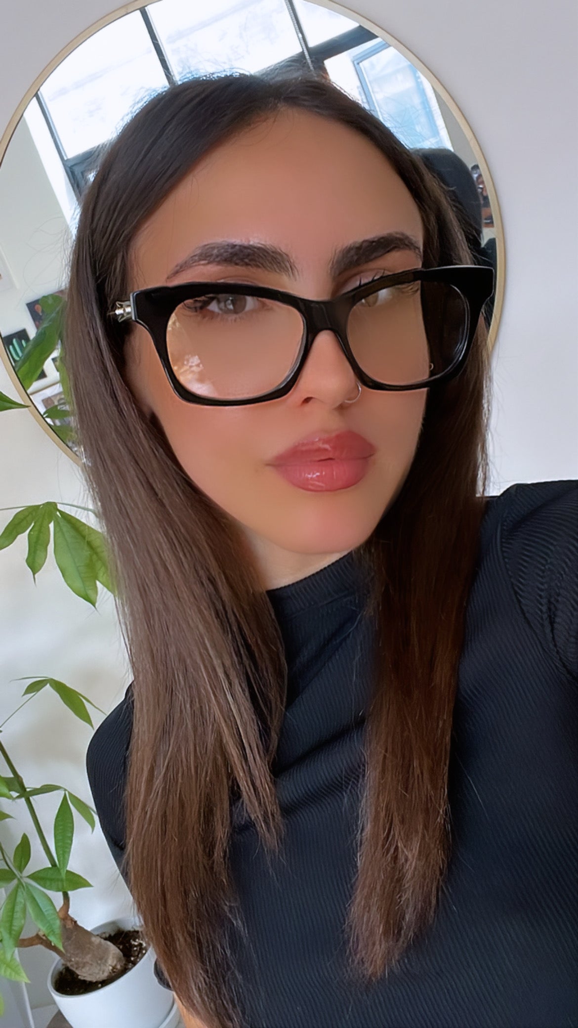 Gucci GG1299O Squared Cat Strass Frames in Black