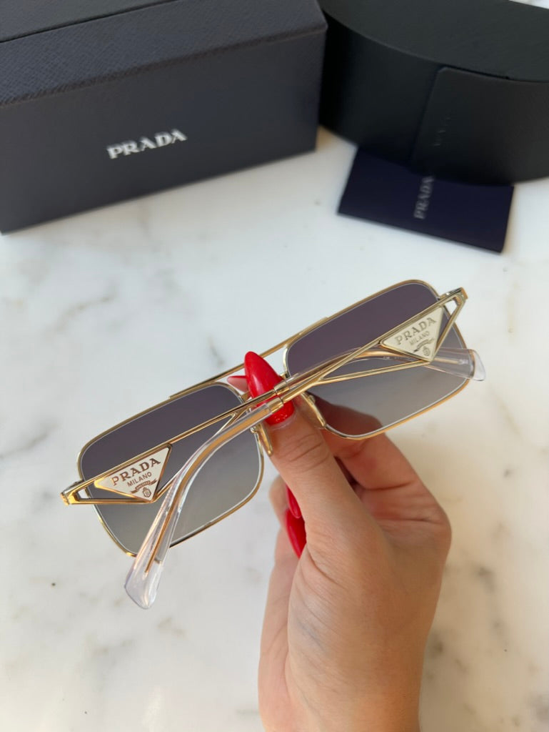 Prada PR A52S Sunglasses in Gold Grey