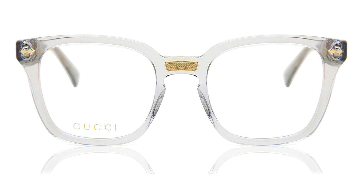 Gucci GG0184O Grey Clear Square Frames