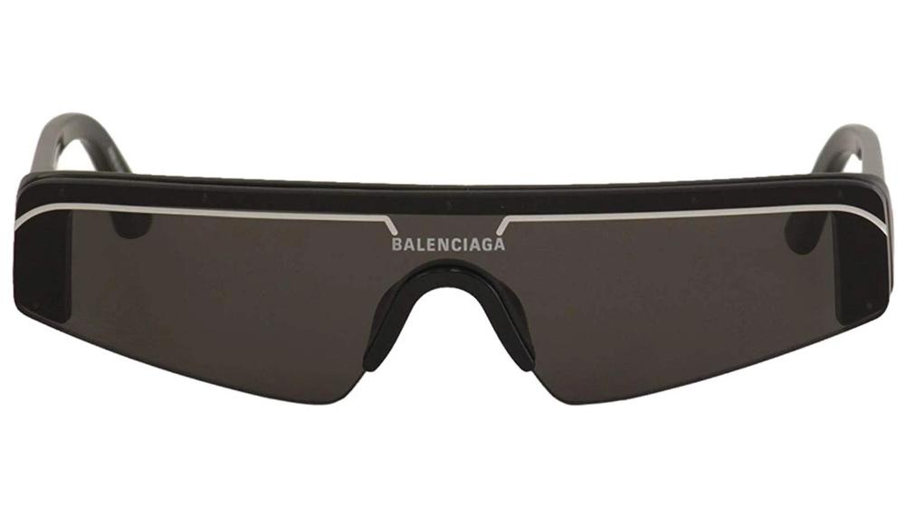 Balenciaga BB0003S Ski Shield Mirrored Sunglasses in Black