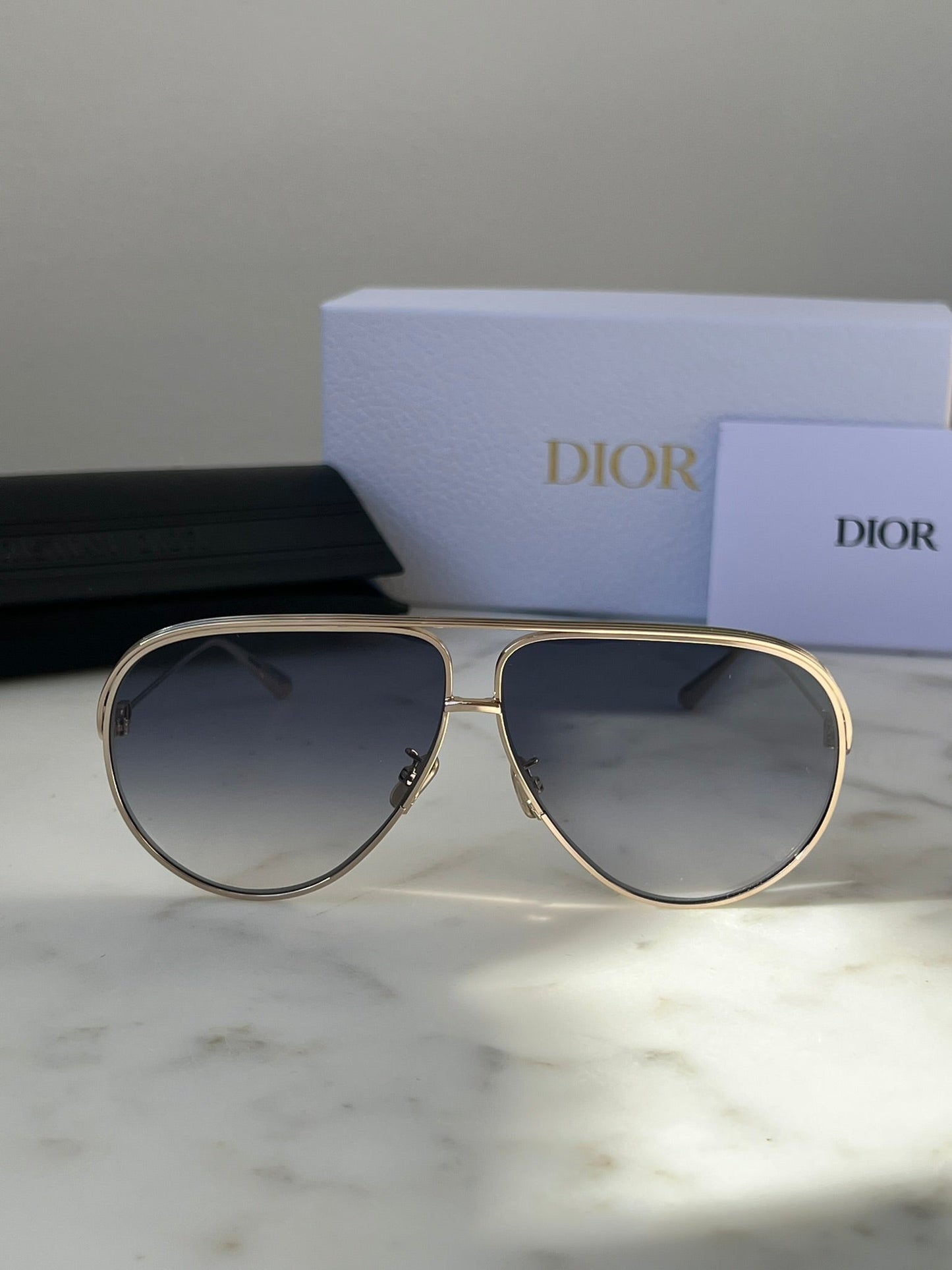 Dior EverDior A1U Aviator Sunglasses in Gold Blue Gradient