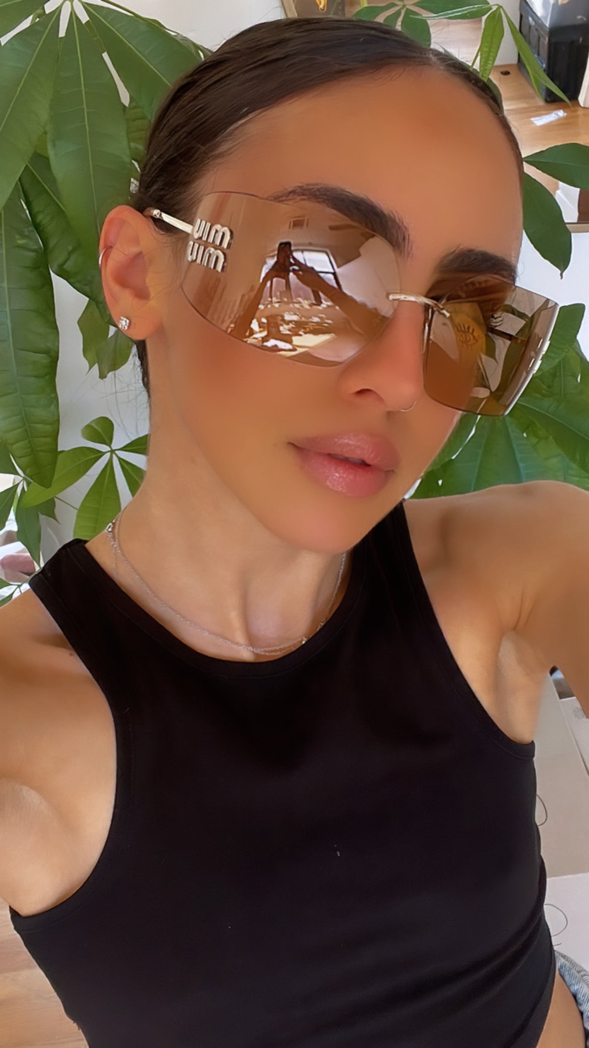 Miu Miu MU54YS Sunglasses in Pink Mirror