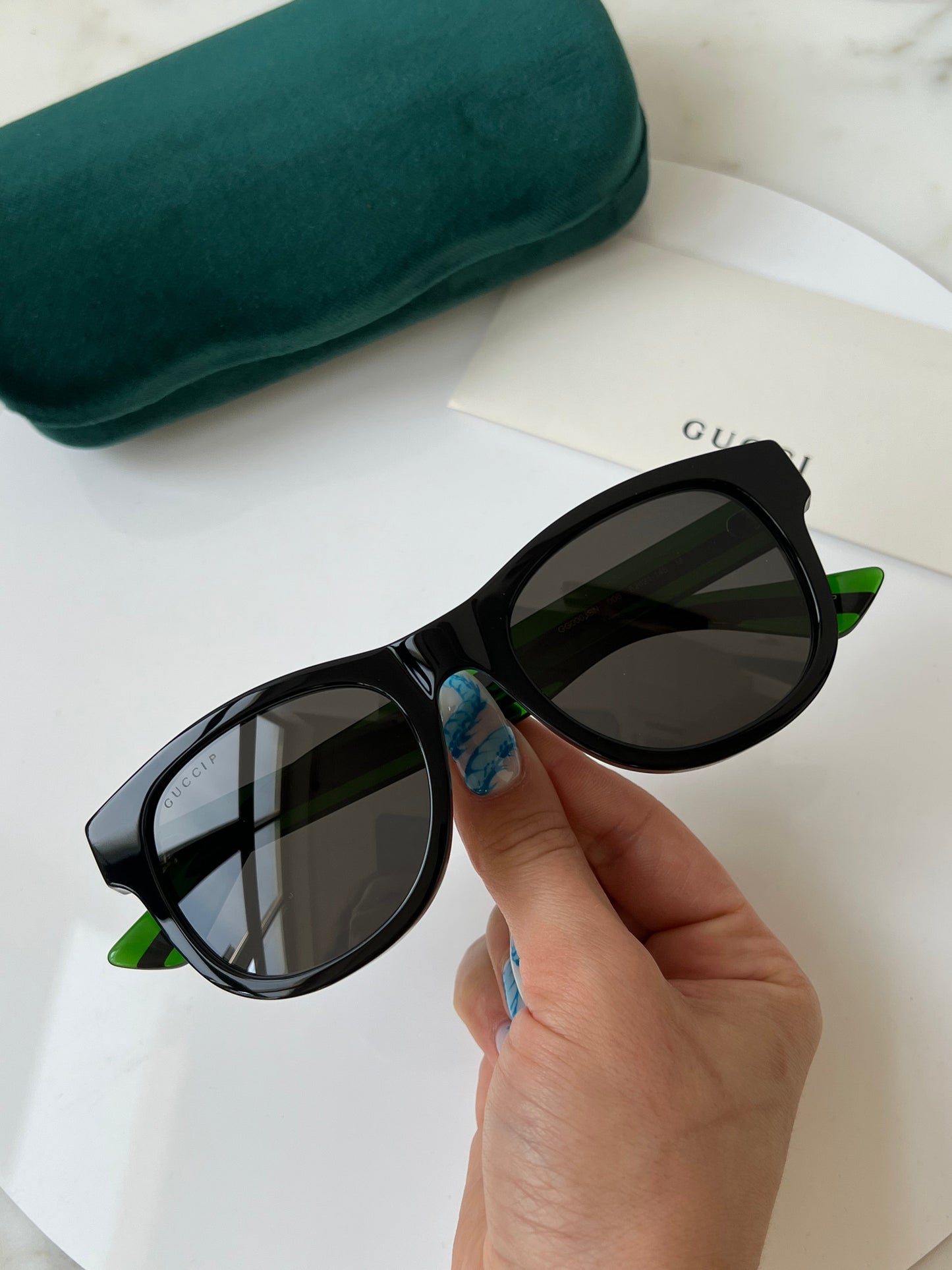 Gucci GG0003SN Polarized Striped Leg Sunglasses