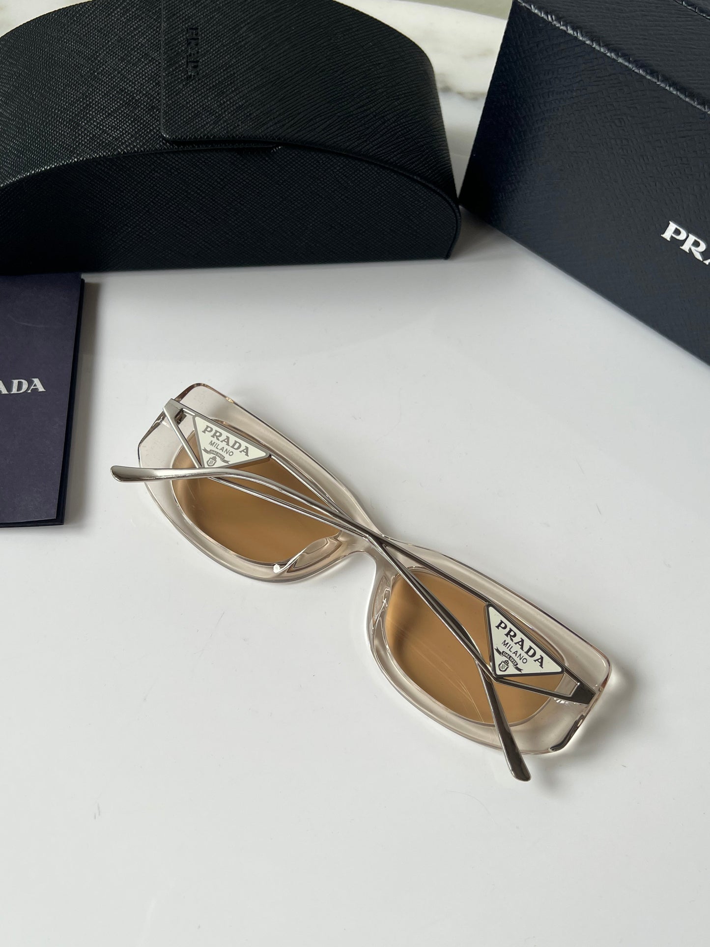 Prada PR14YS Slim Sunglasses in Champagne Beige