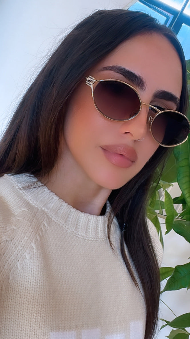 Miu Miu MU52YS Gold Metal Sunglasses