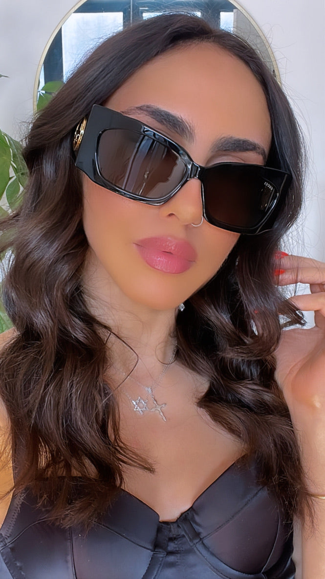 Gucci GG1412S Black Shield Mask Sunglasses