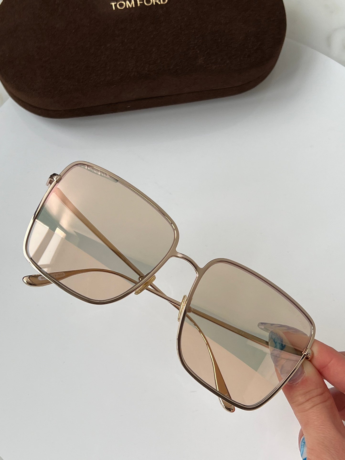 Tom Ford Heather TF739 Gold Mirror Square Sunglasses