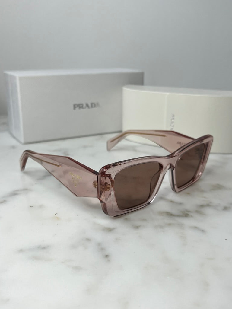 Prada PR08YS Cat Eye Sunglasses in Transparent Peach