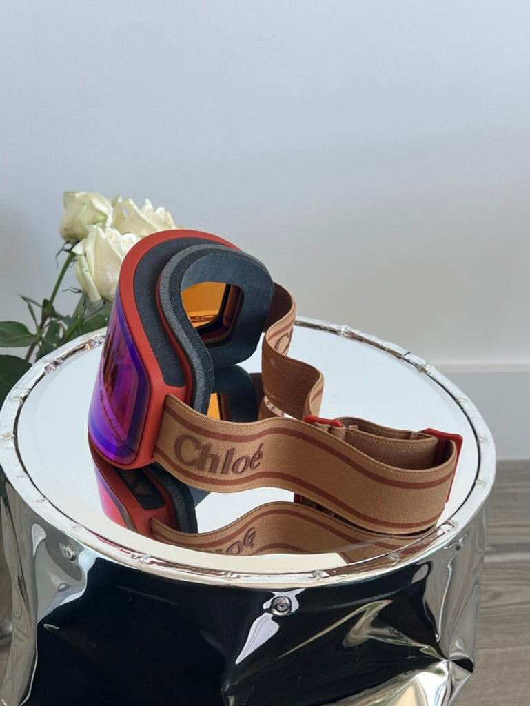 Chloe CH0072S Ski Mask in Orange Purple Lens