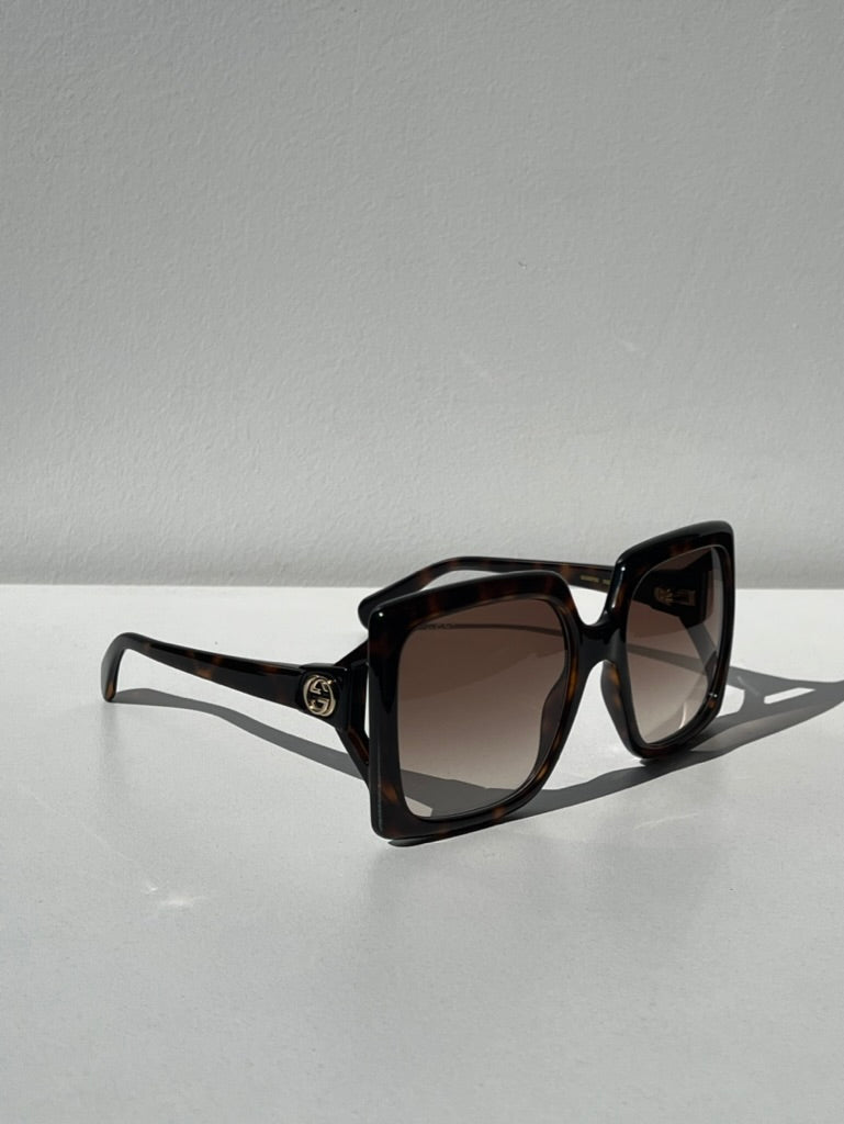 Gucci GG0876S Square Sunglasses in Dark Havana