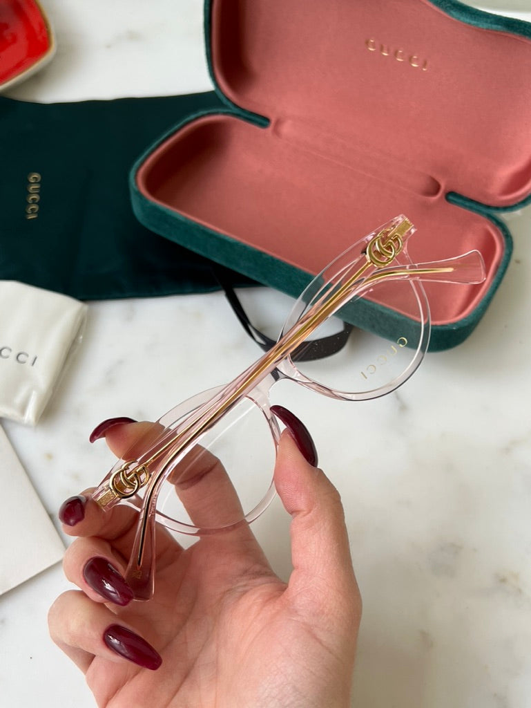 Gucci GG1179O Pink Transparent Eyeglasses Frames