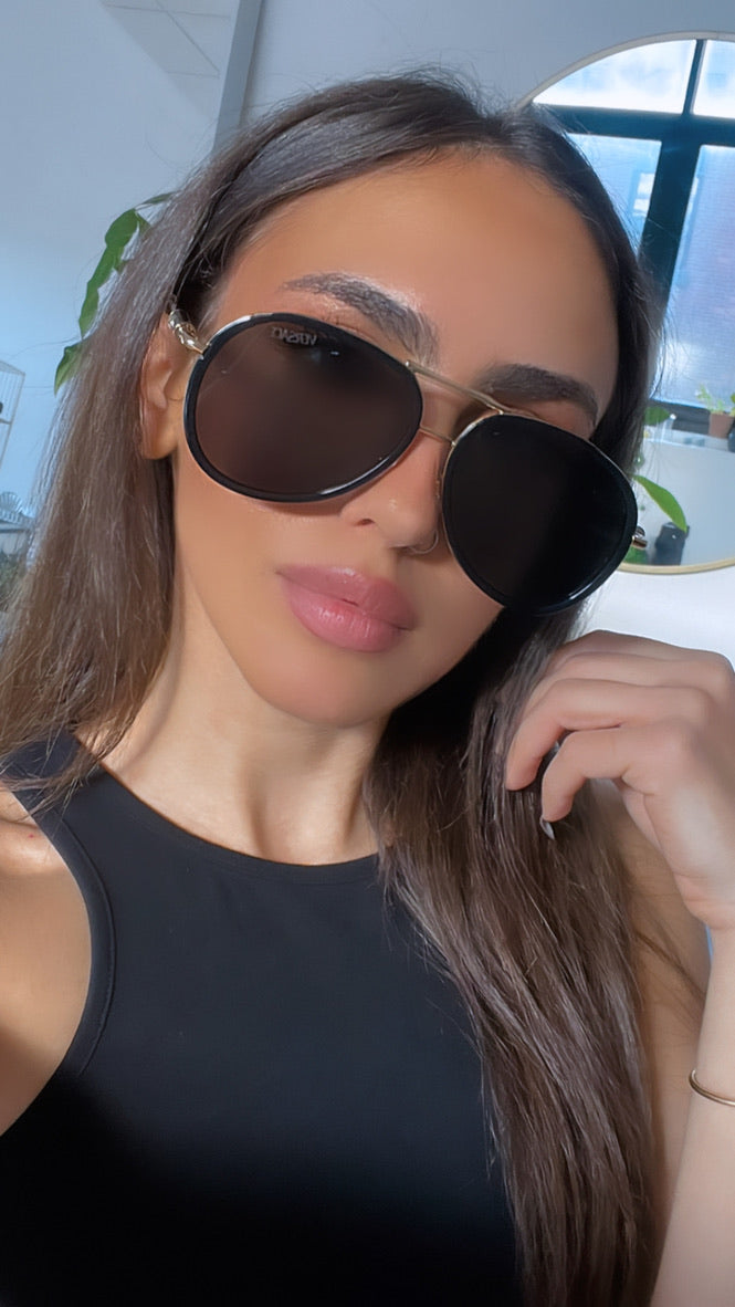 Versace VE2260 Aviator Sunglasses in Black