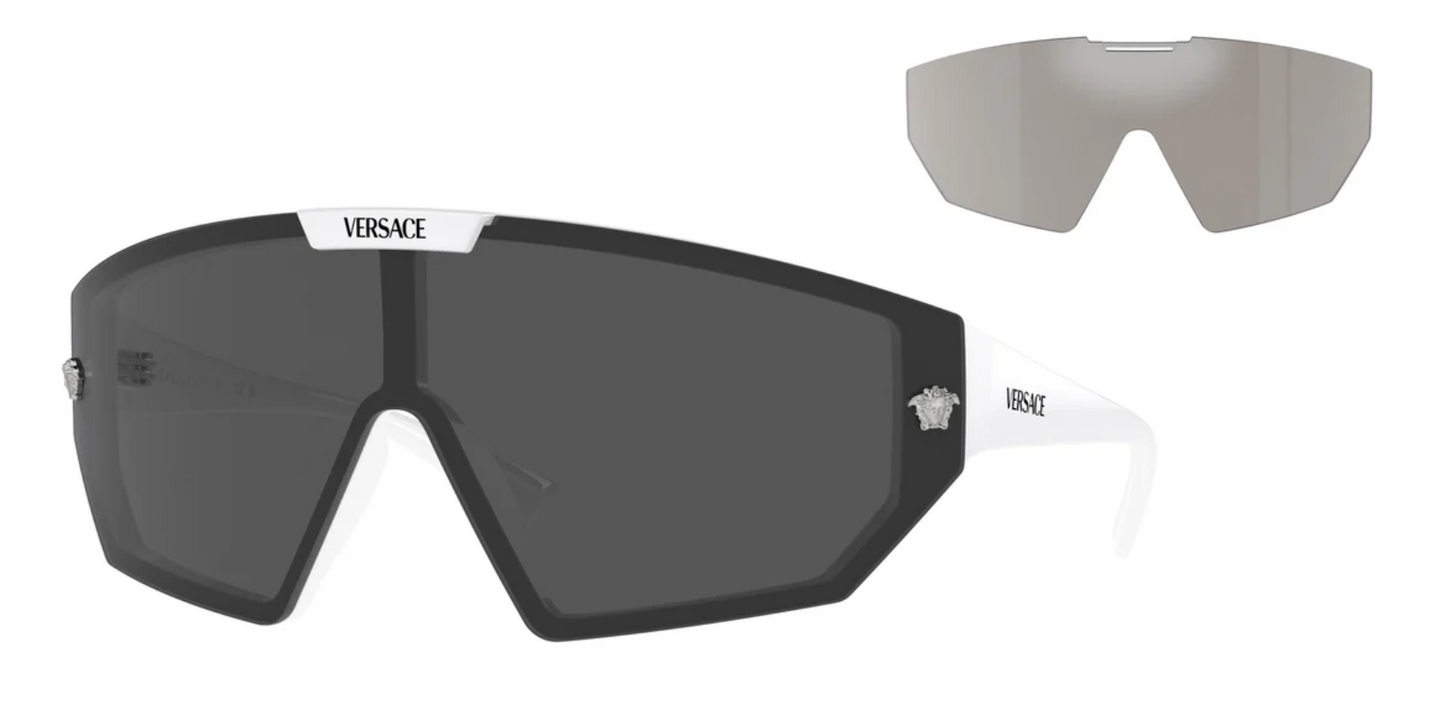Versace VE4461 2 Lens Shield Sunglasses in White