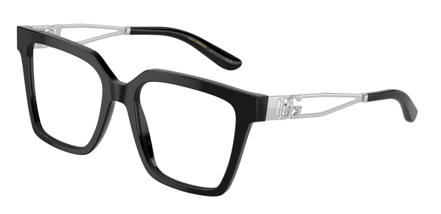 Dolce & Gabbana DG3376B Oversized Black Strass Frames