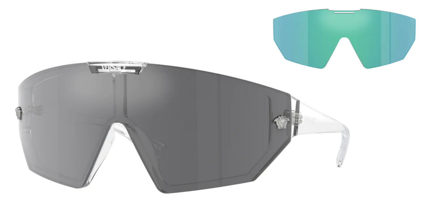 Versace VE4461 2 Lens Shield Sunglasses in Clear