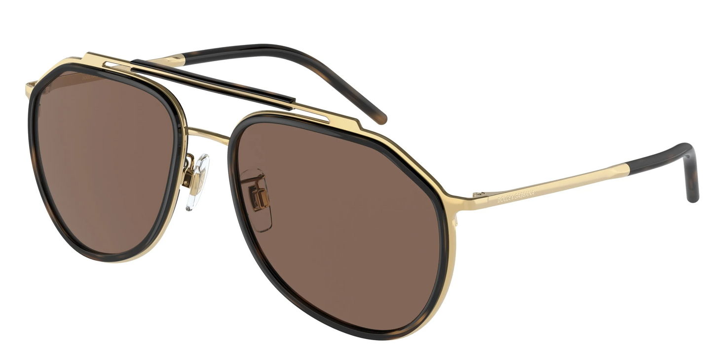 Dolce & Gabbana DG2277 Brown Aviator Sunglasses