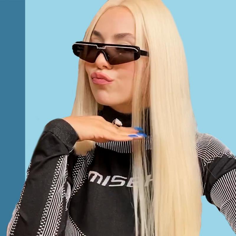 Balenciaga BB0003S Ski Shield Mirrored Sunglasses in Black