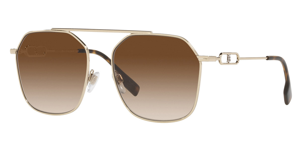 Burberry BE3124 Gold Squared Aviator Sunglasses