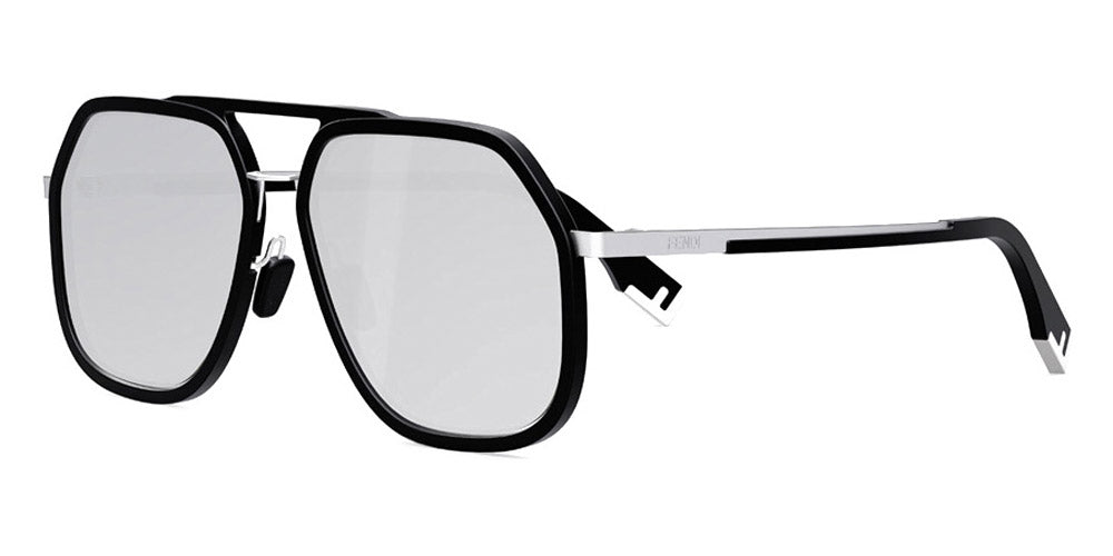Fendi FE40041U Silver Mirror Aviator Sunglasses