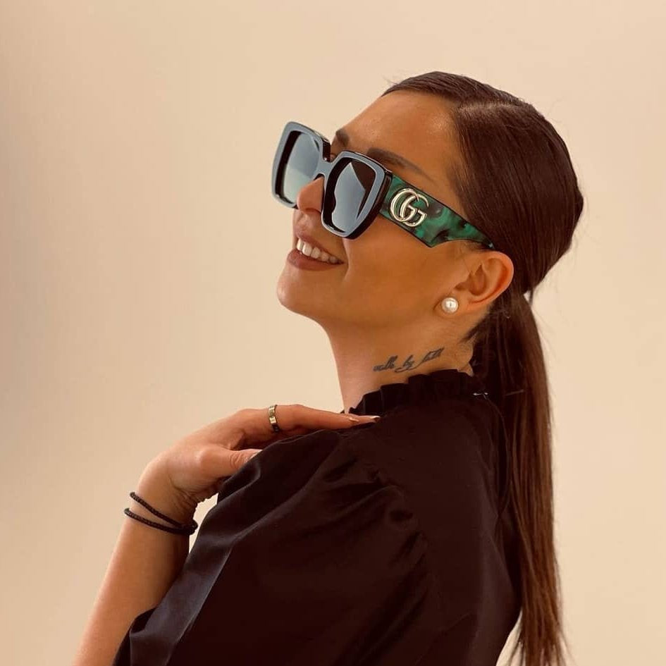 Gucci GG0956S Oversized Sunglasses in Black Green