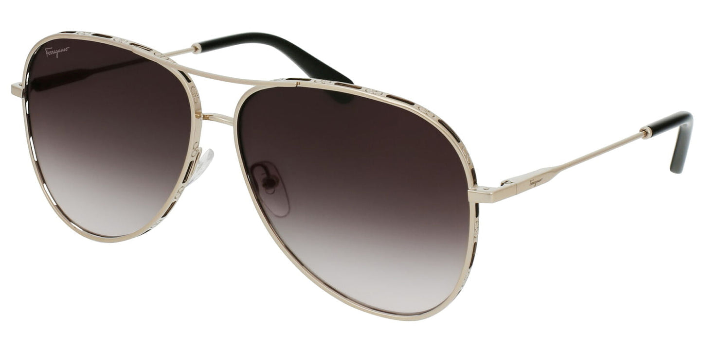 Salvatore Ferragamo SF268S Brown Lens Aviator Sunglasses
