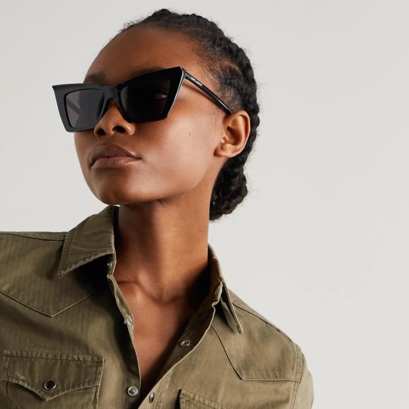 Saint Laurent SL372 Ultra Cat Eye Sunglasses in Black