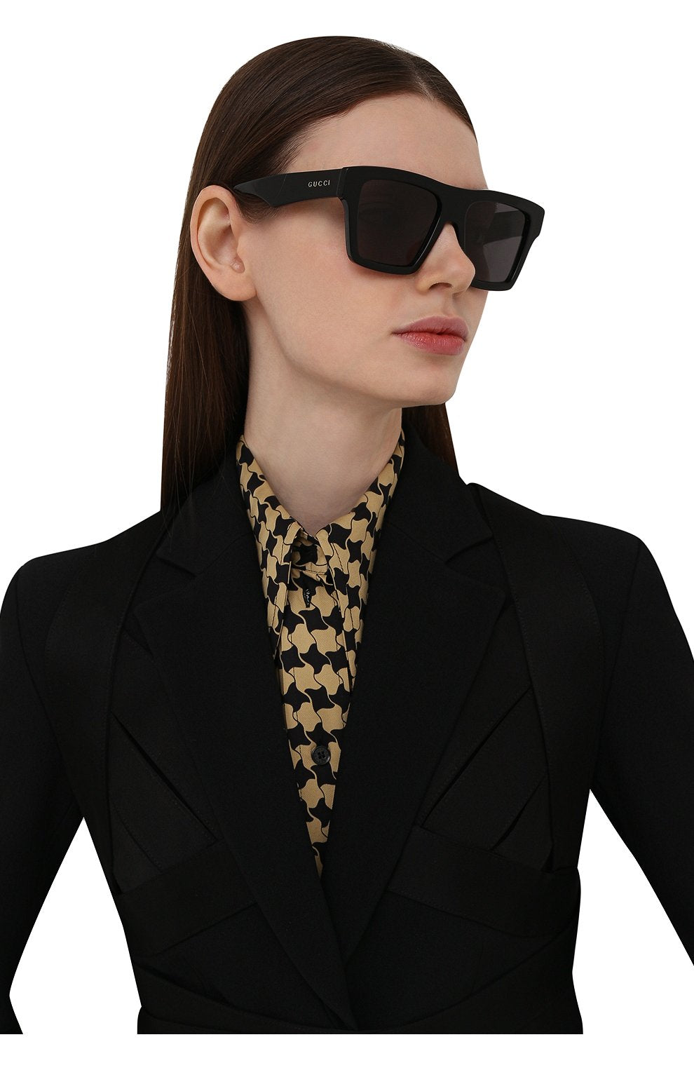 Gucci GG0962S Flat Top Oversized Sunglasses in Black