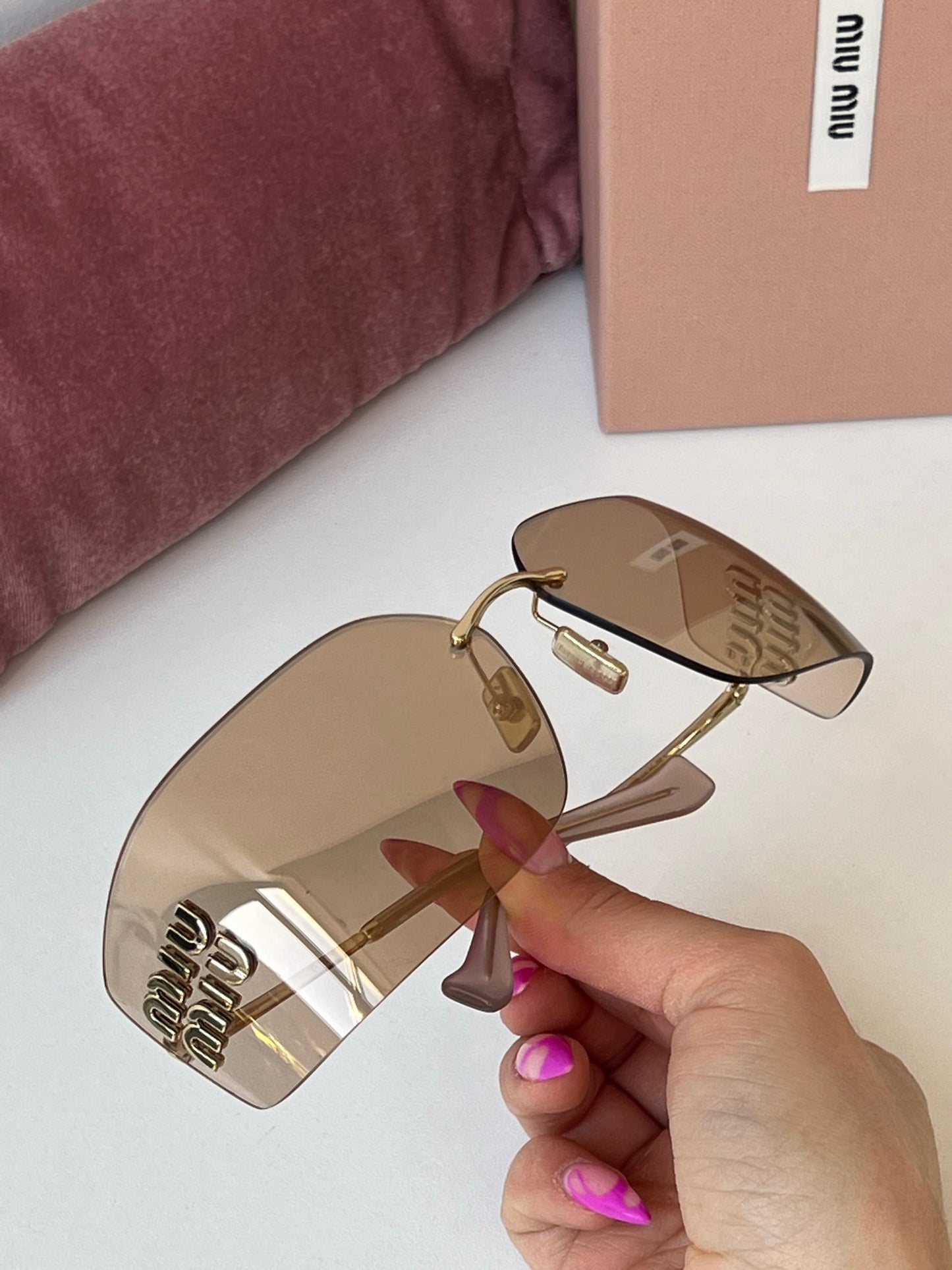 Miu Miu MU54YS Sunglasses in Pink Mirror