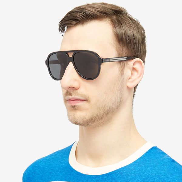 Gucci GG0688S Aviator Sunglasses in Black