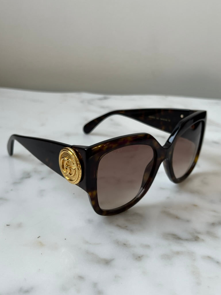Gucci GG1407S Havana Brown Oversized Sunglasses