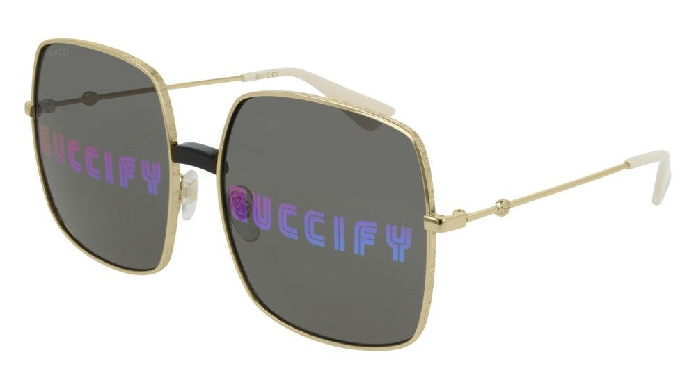 Gucci GG0414S GUCCIFY Mirrored Lens Oversized Sunglasses