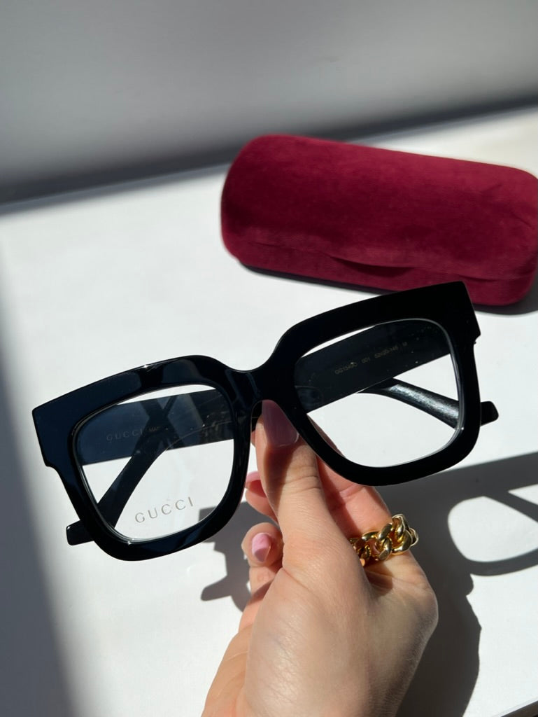 Gucci GG1549O Thick Rim Square Frames in Black