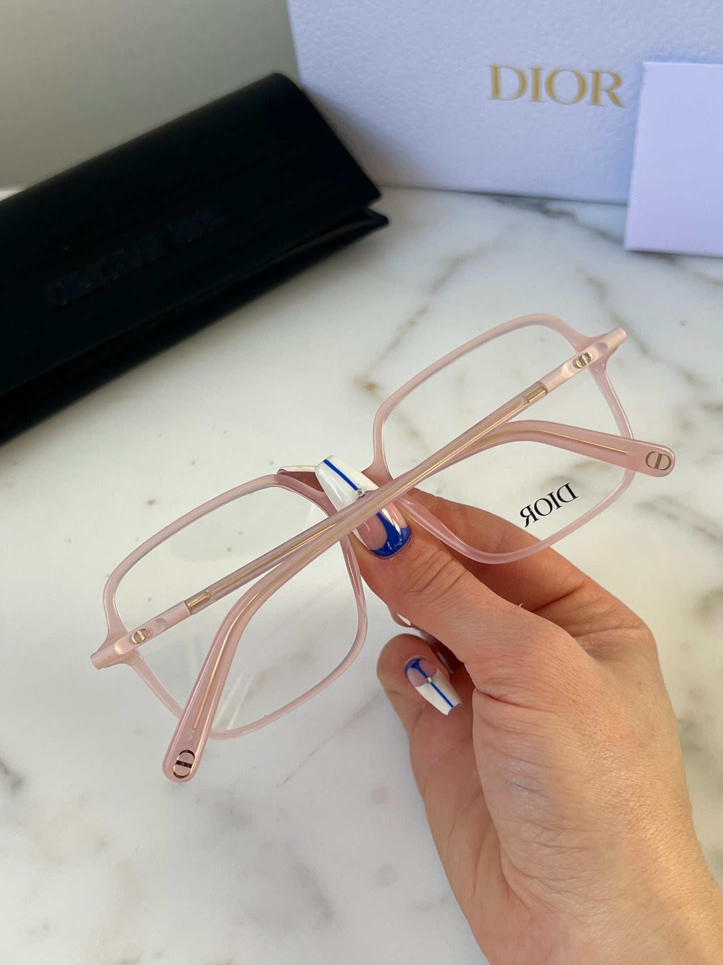 Dior Mini CD O S2I Square Frames in Pink