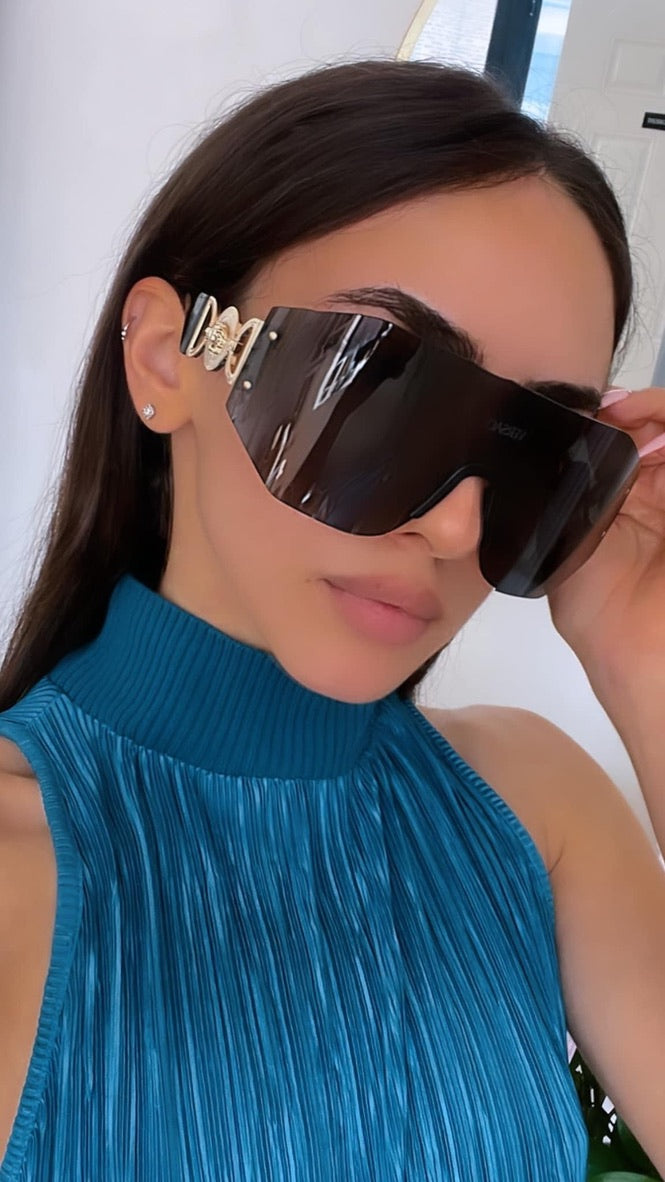 Versace VE2258 Shield Sunglasses in Black