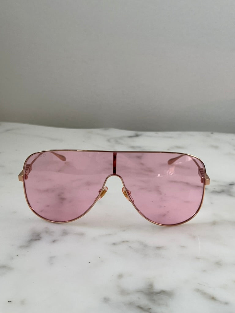 Gucci GG1436S Pink Lens Mask Sunglasses
