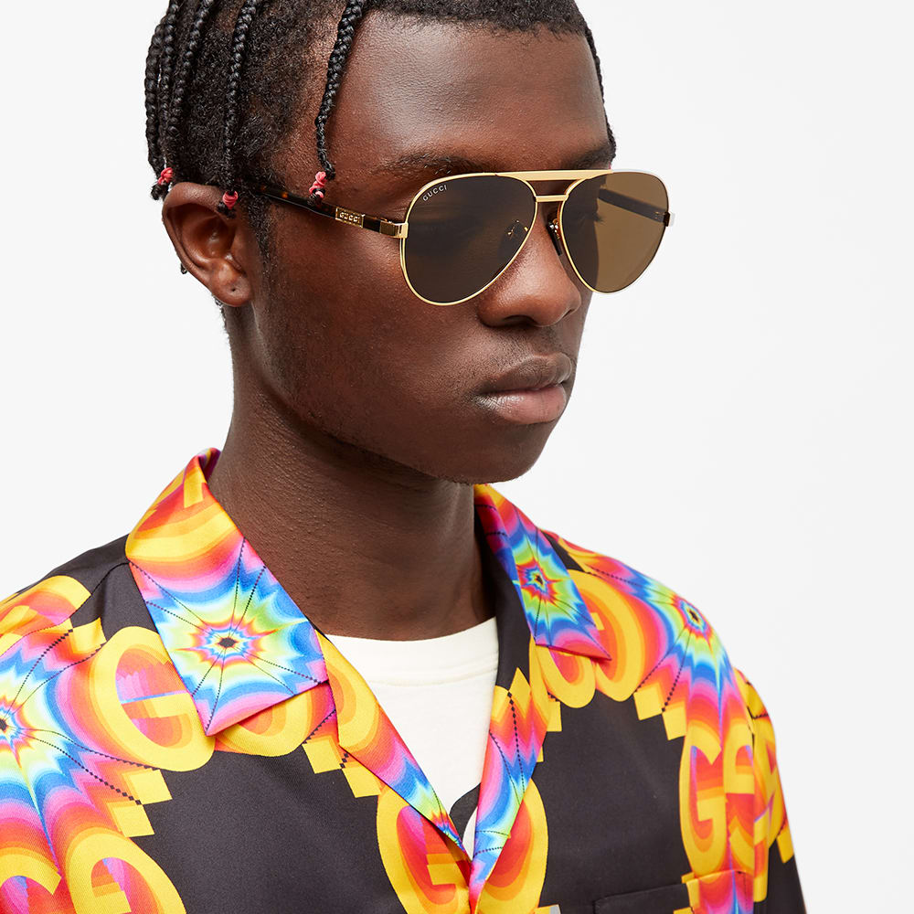 Gucci GG1163S Aviator Sunglasses in Gold Havana