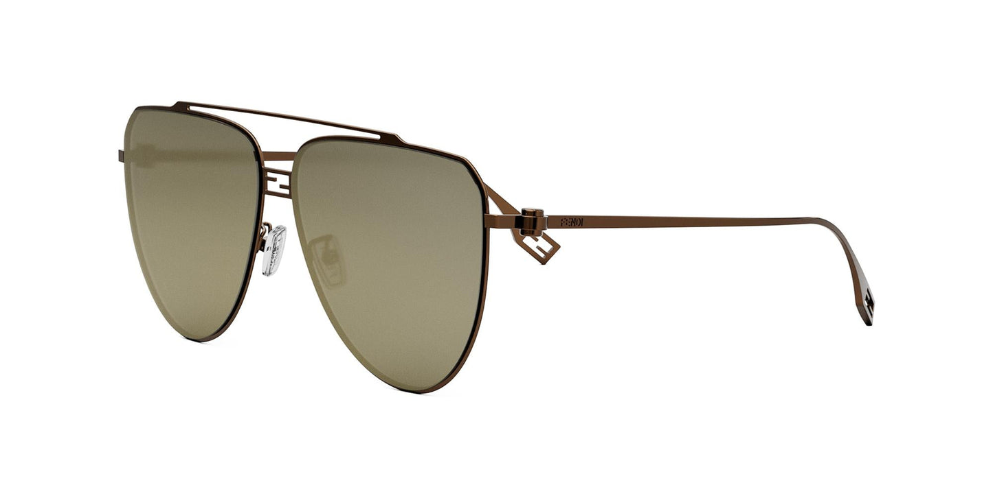 Fendi Baguette FE40122U Aviator Sunglasses in Bronze Mirror