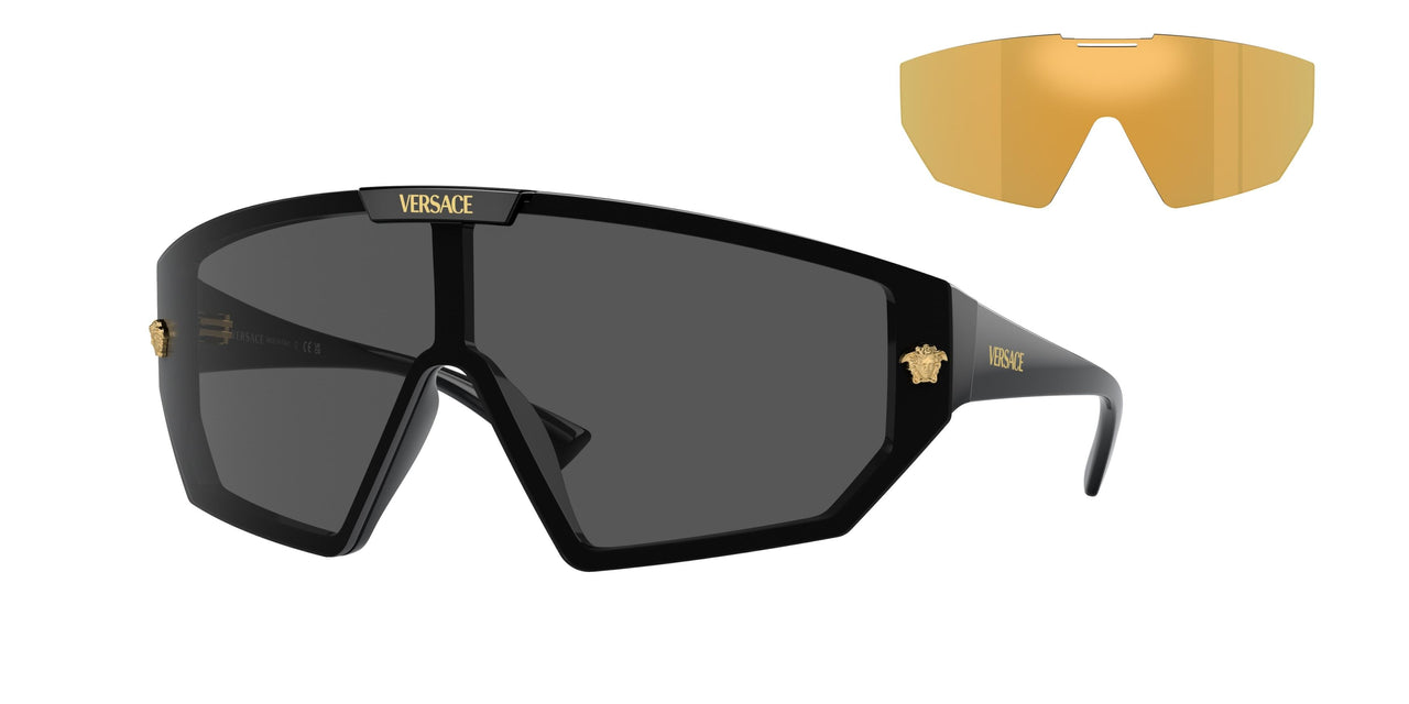 Versace VE4461 2 Lens Shield Sunglasses in Black