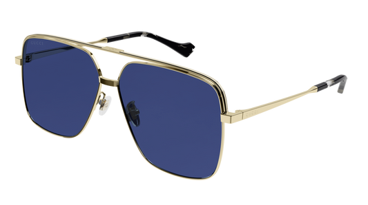 Gucci GG1099SA Navigator Oversized Pilot Sunglasses in Blue Lens