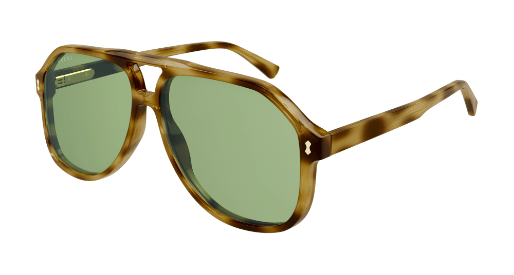 Gucci GG1042S Honey Havana Aviator Sunglasses