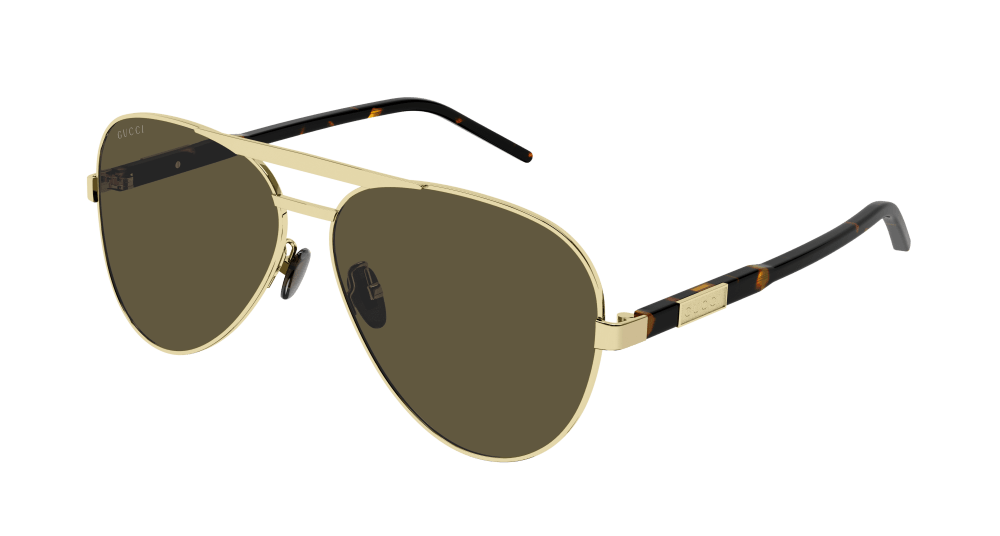 Gucci GG1163S Aviator Sunglasses in Gold Havana