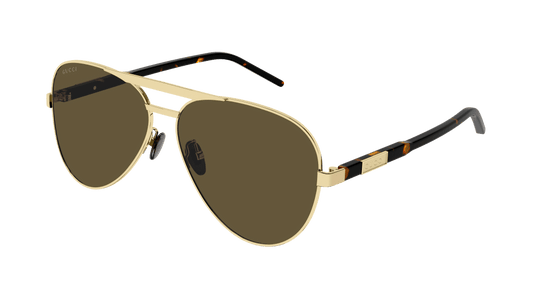 Gucci GG1163S Aviator Sunglasses in Gold Havana