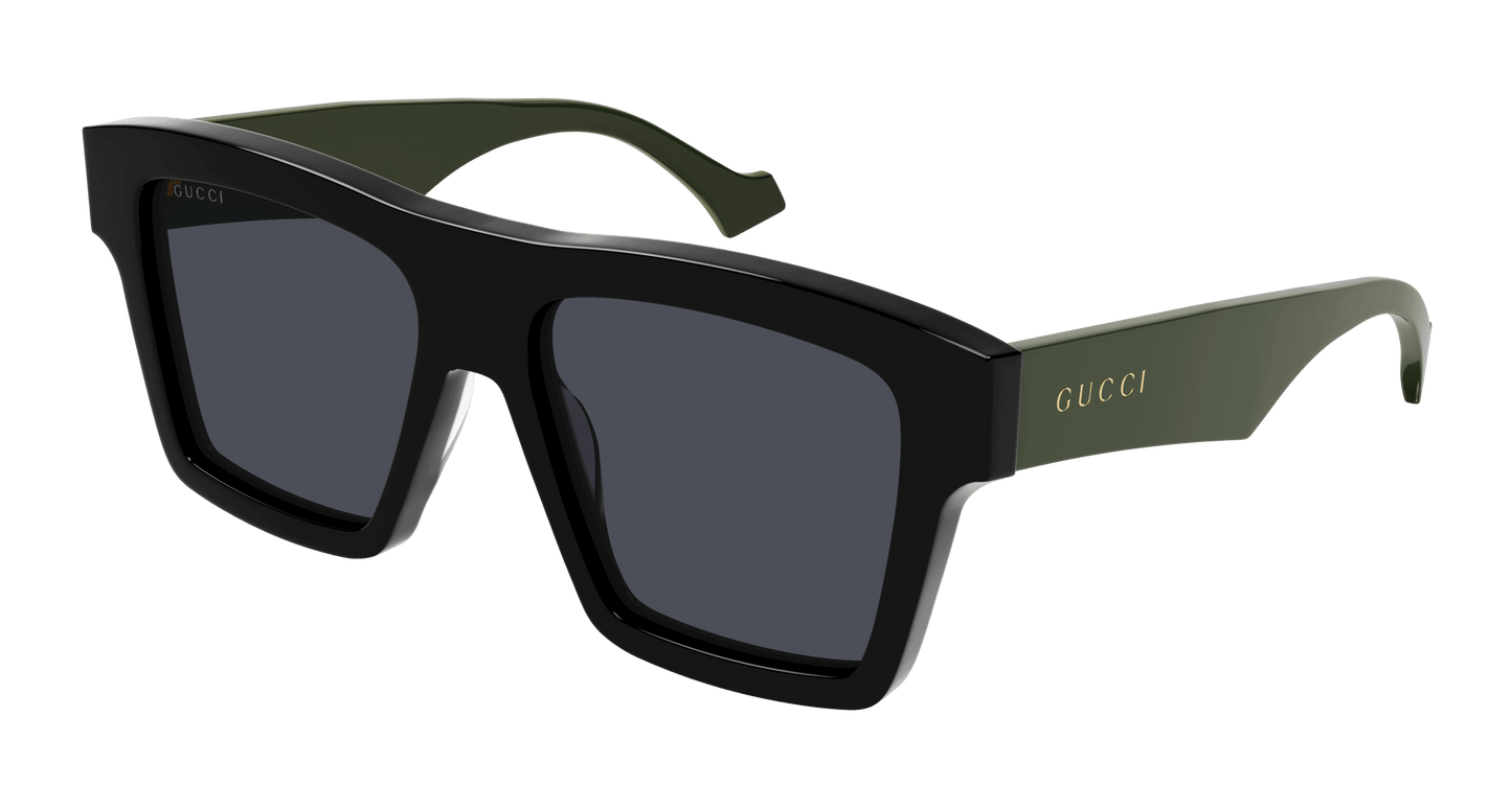 Gucci GG0962S Flat Top Oversized Sunglasses in Black Green