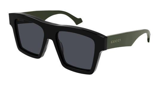 Gucci GG0962S Flat Top Oversized Sunglasses in Black Green