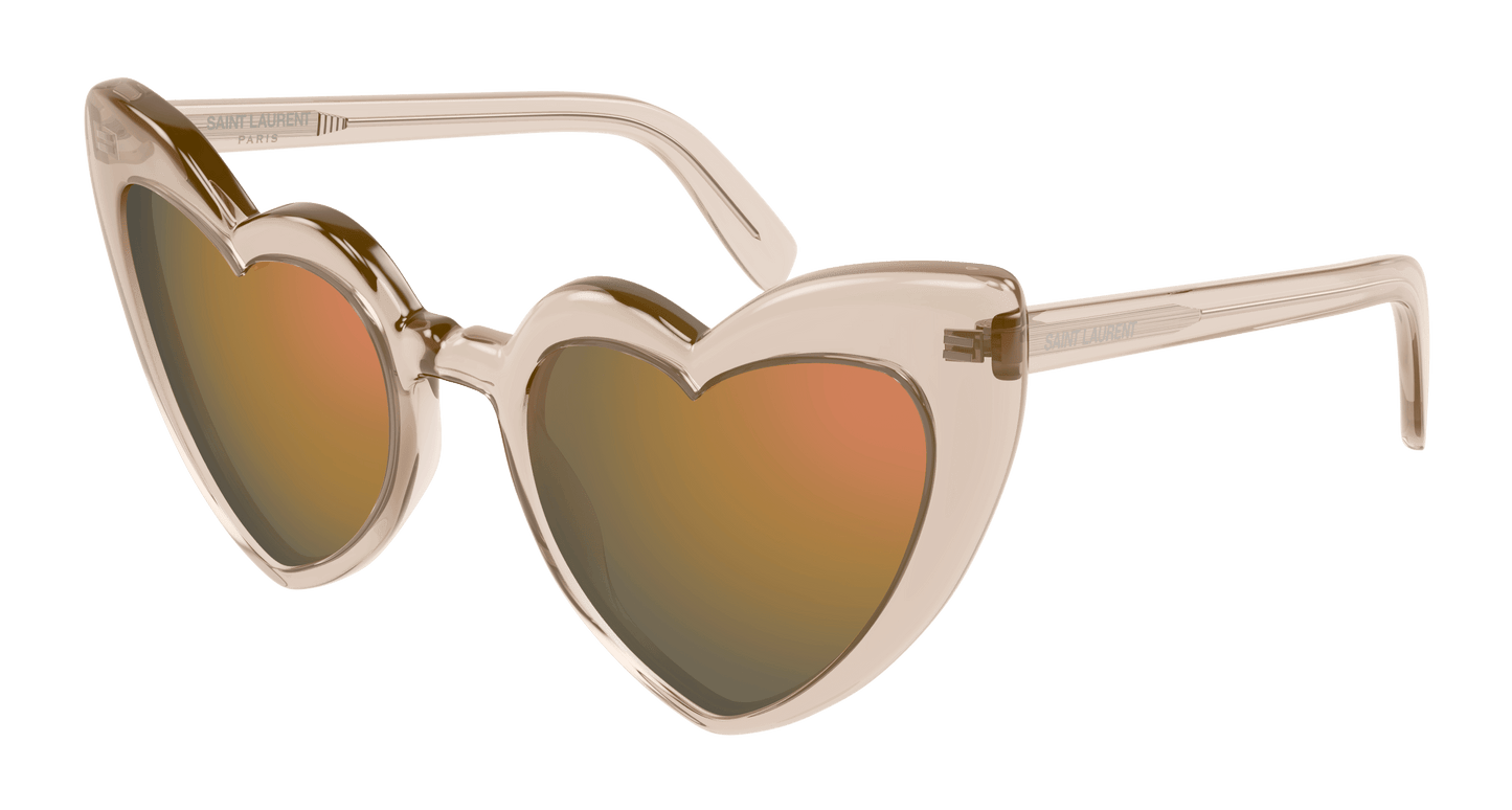 Saint Laurent SL181 Loulou Heart Sunglasses in Nude Mirror