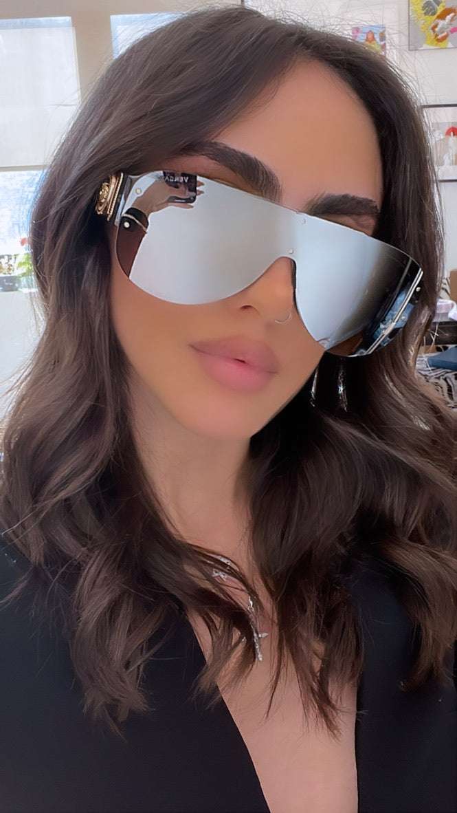 Versace VE4391 Medusa Mask Sunglasses in Silver